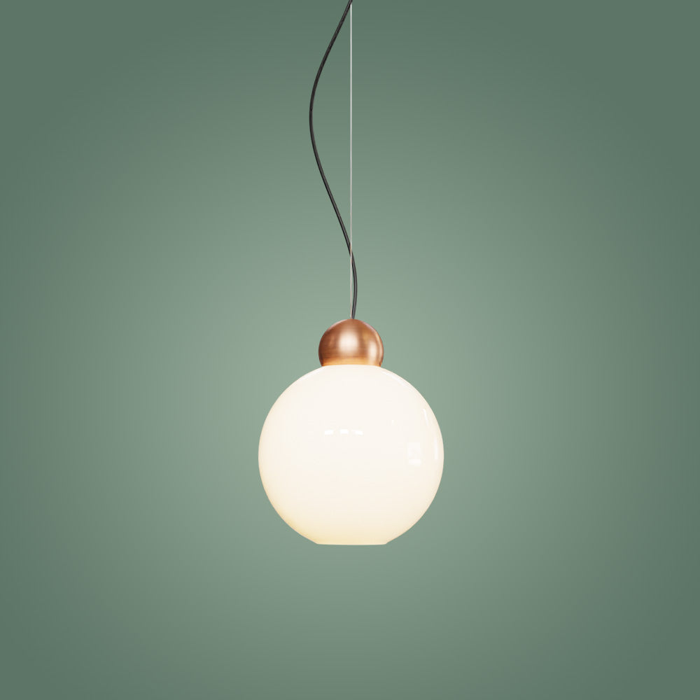 Globe Sarkıt Mat Pirinç Parlak Beyaz - 35 CM