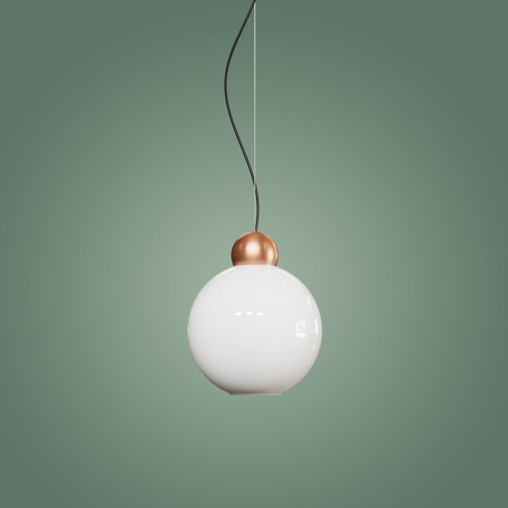 Globe Sarkıt Mat Pirinç Parlak Beyaz - 35 CM