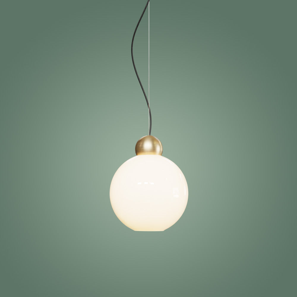 Globe Sarkıt Mat Pirinç Parlak Beyaz - 35 CM