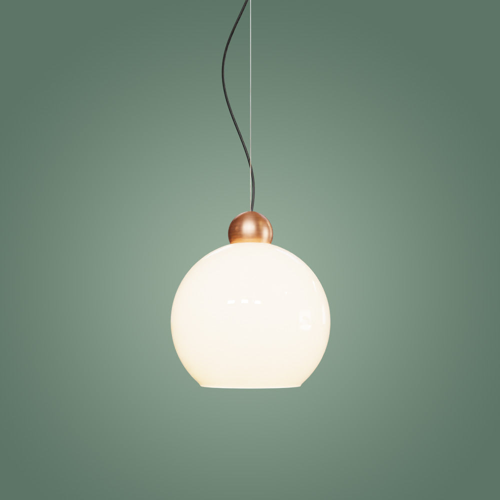 Globe Sarkıt Mat Pirinç Parlak Beyaz - 35 CM