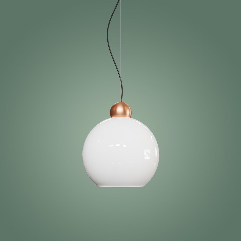 Globe Sarkıt Mat Pirinç Parlak Beyaz - 35 CM