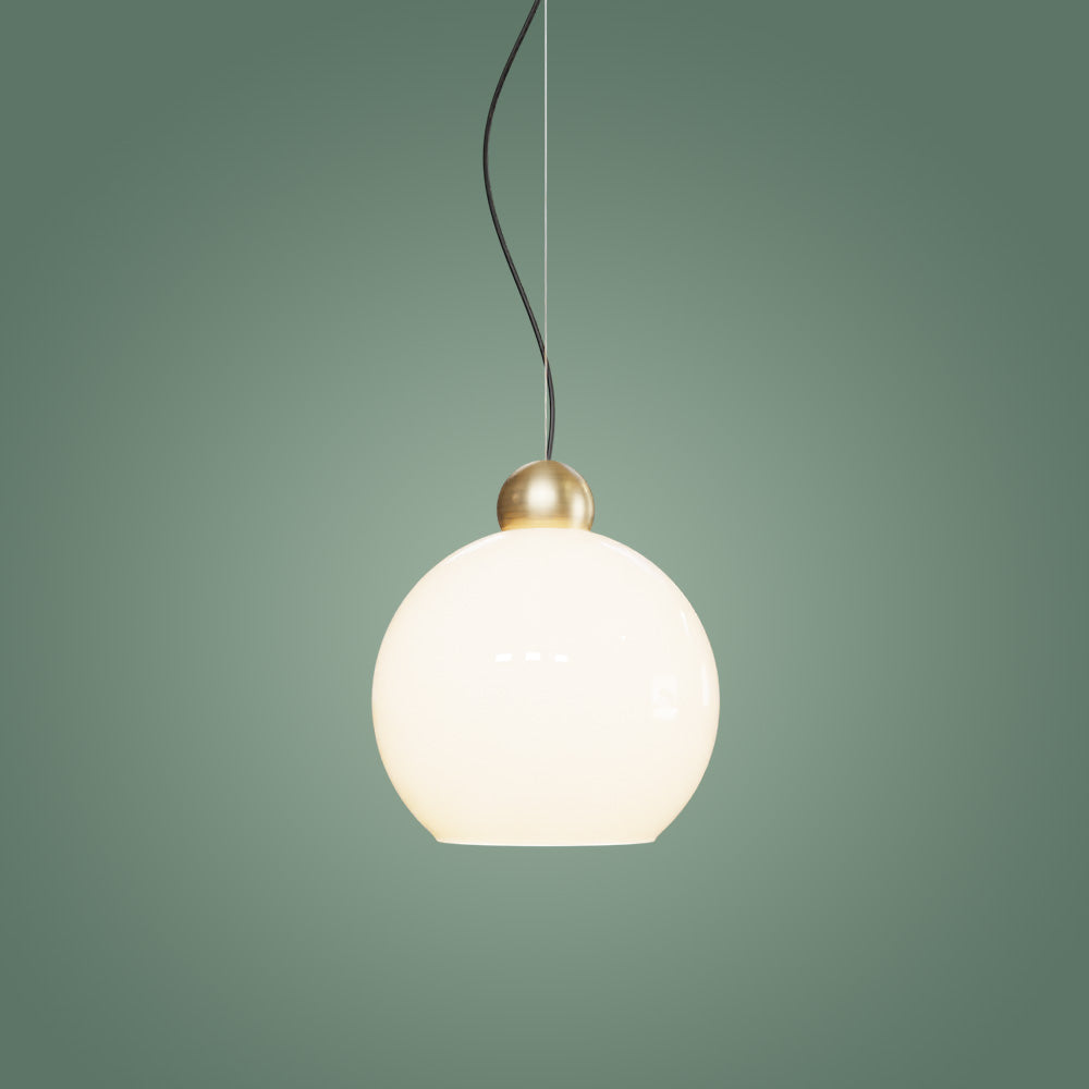 Globe Sarkıt Mat Pirinç Parlak Beyaz - 35 CM