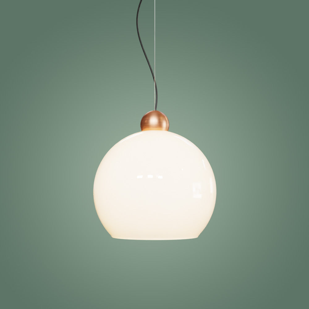 Globe Sarkıt Mat Pirinç Parlak Beyaz - 35 CM