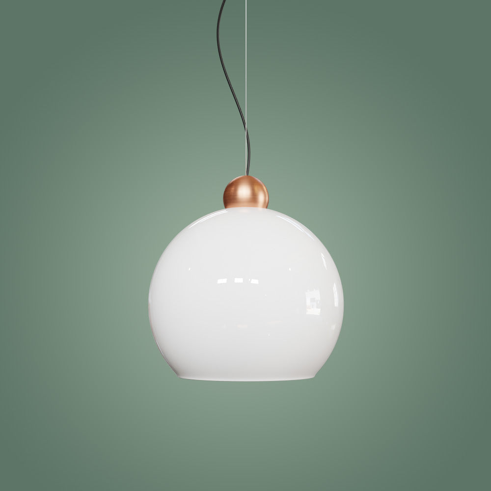 Globe Sarkıt Mat Pirinç Parlak Beyaz - 35 CM