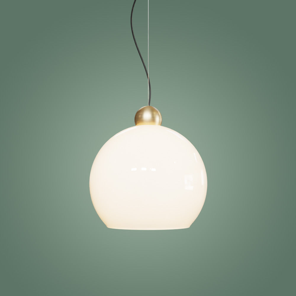 Globe Sarkıt Mat Pirinç Parlak Beyaz - 35 CM