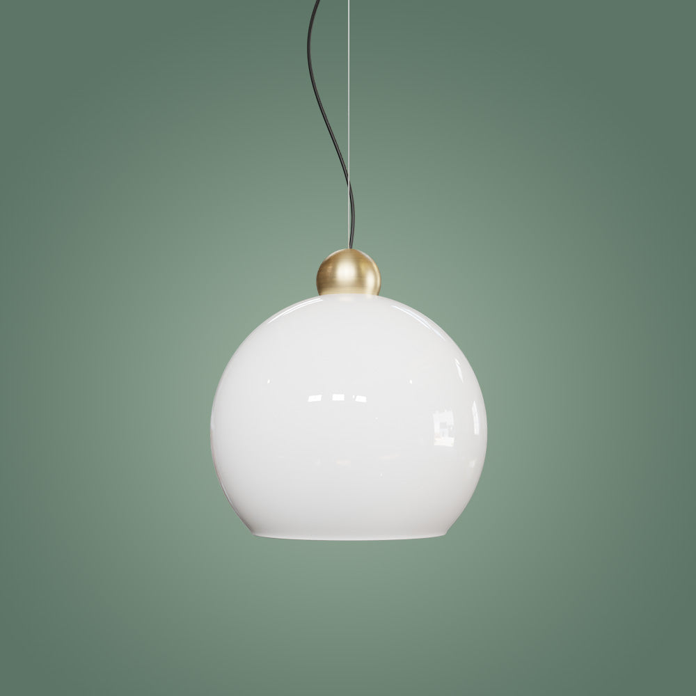 Globe Sarkıt Mat Pirinç Parlak Beyaz - 35 CM