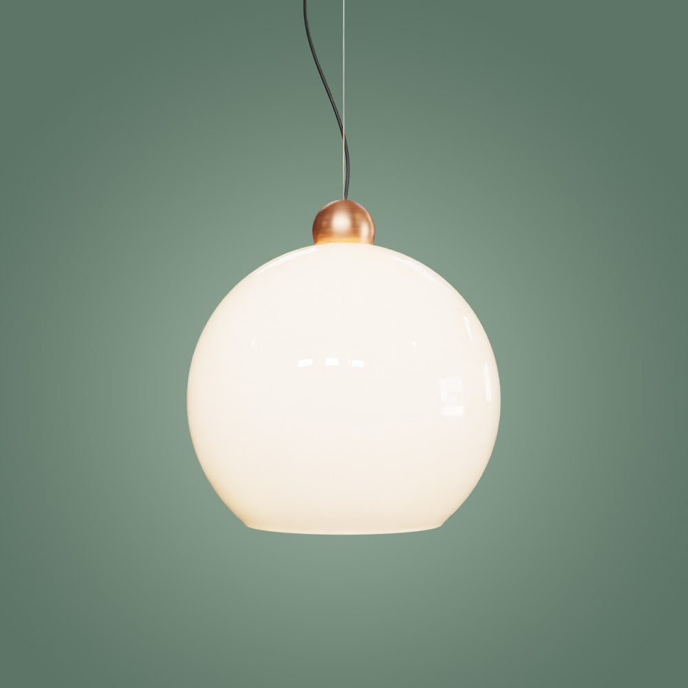 Globe Sarkıt Mat Pirinç Parlak Beyaz - 35 CM