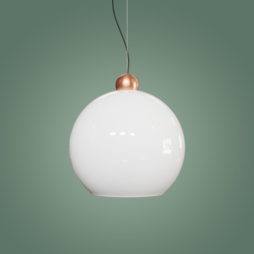 Globe Sarkıt Mat Pirinç Parlak Beyaz - 35 CM