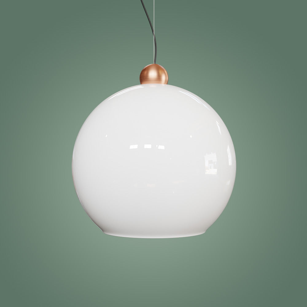 Globe Sarkıt Mat Pirinç Parlak Beyaz - 35 CM