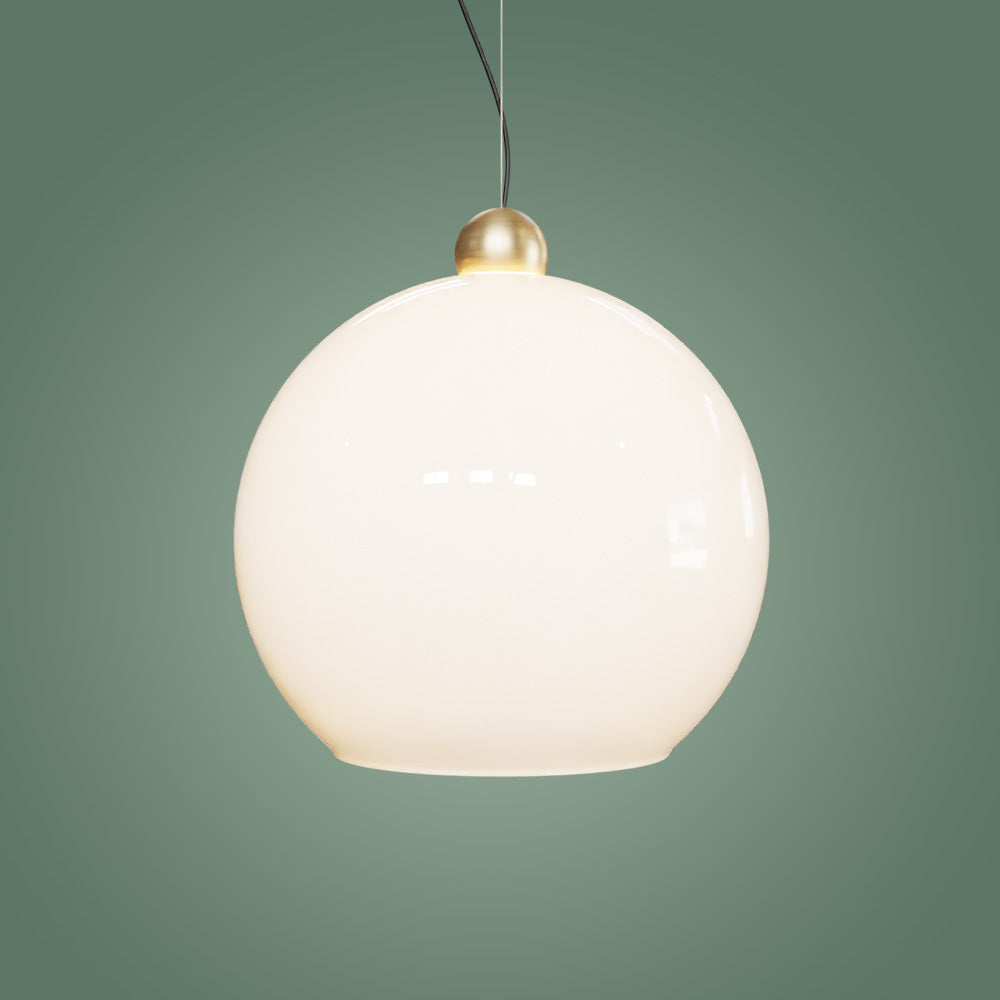 Globe Sarkıt Mat Pirinç Parlak Beyaz - 35 CM