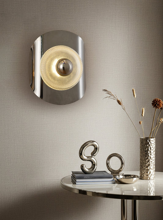 Delta Kıvrım Aplik Platin Siyah